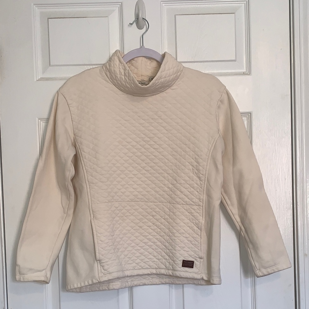 L.L. Bean Cream Quilted Women's Sweater